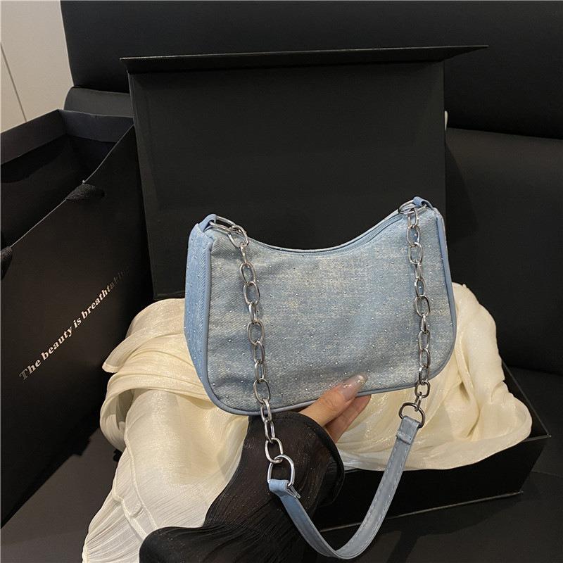 Summer new fashion underarm bag denim shoulder messenger bag casual bag women