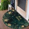 1Pcs Christmas Star Pattern Semi Circle Welcome Doormat Non Slip for Outdoor Patio Porch Kitchen Bathroom Entryway Floor Mat