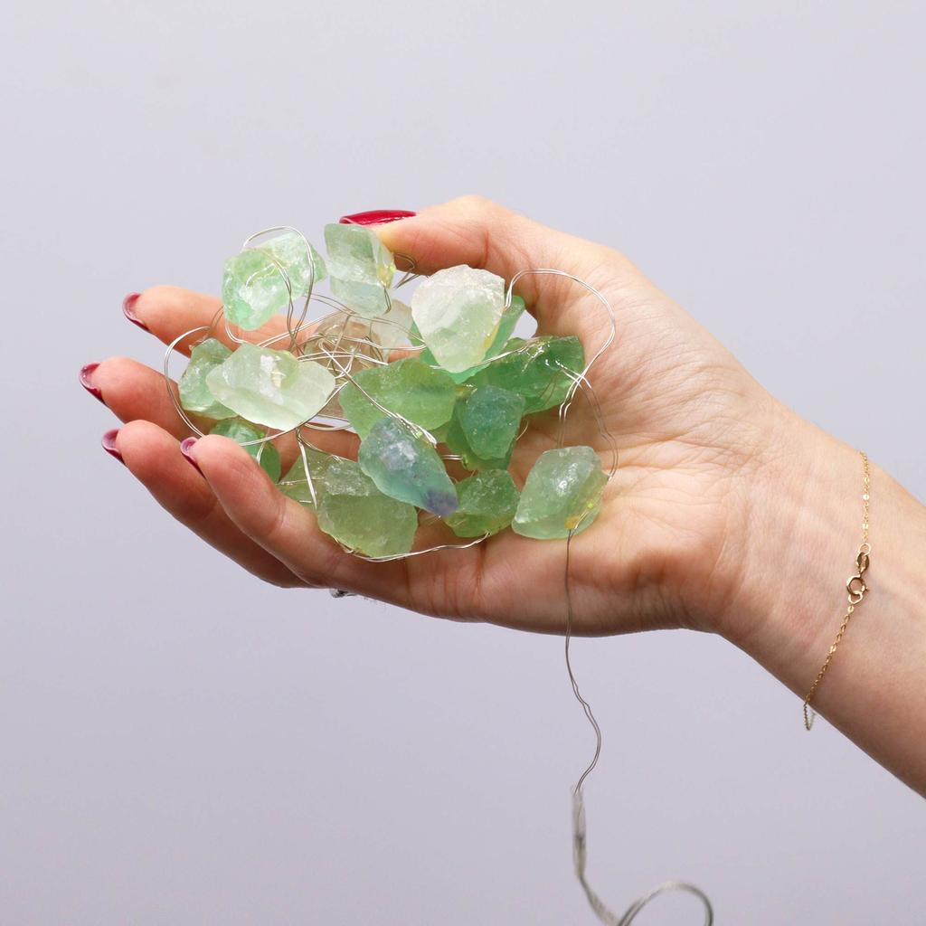 USB Fairy String Lights 227cm, Crystal Jade