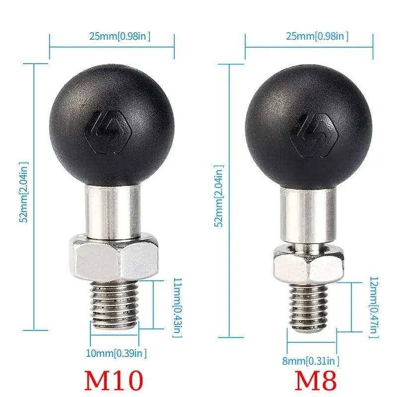 Ball Head Mount Adapter M8 M10 M6 Screw Post Bracket Phone Holder Electric Motorcycles Bike Mirror For RAM Mount Amagi