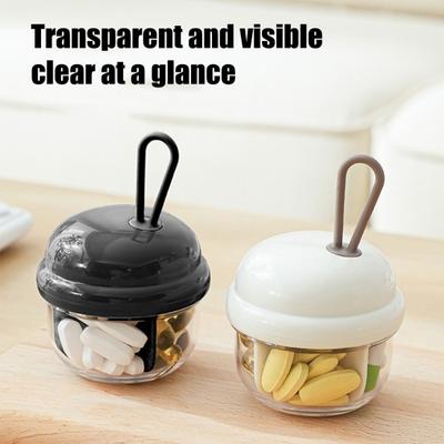 Mini Pillendoosje met 4 Vakken Transparant Zichtbaar Draagbaar Reis Pillendoosje Medicijn Dispenser Capsule Pillen Organizer Container
