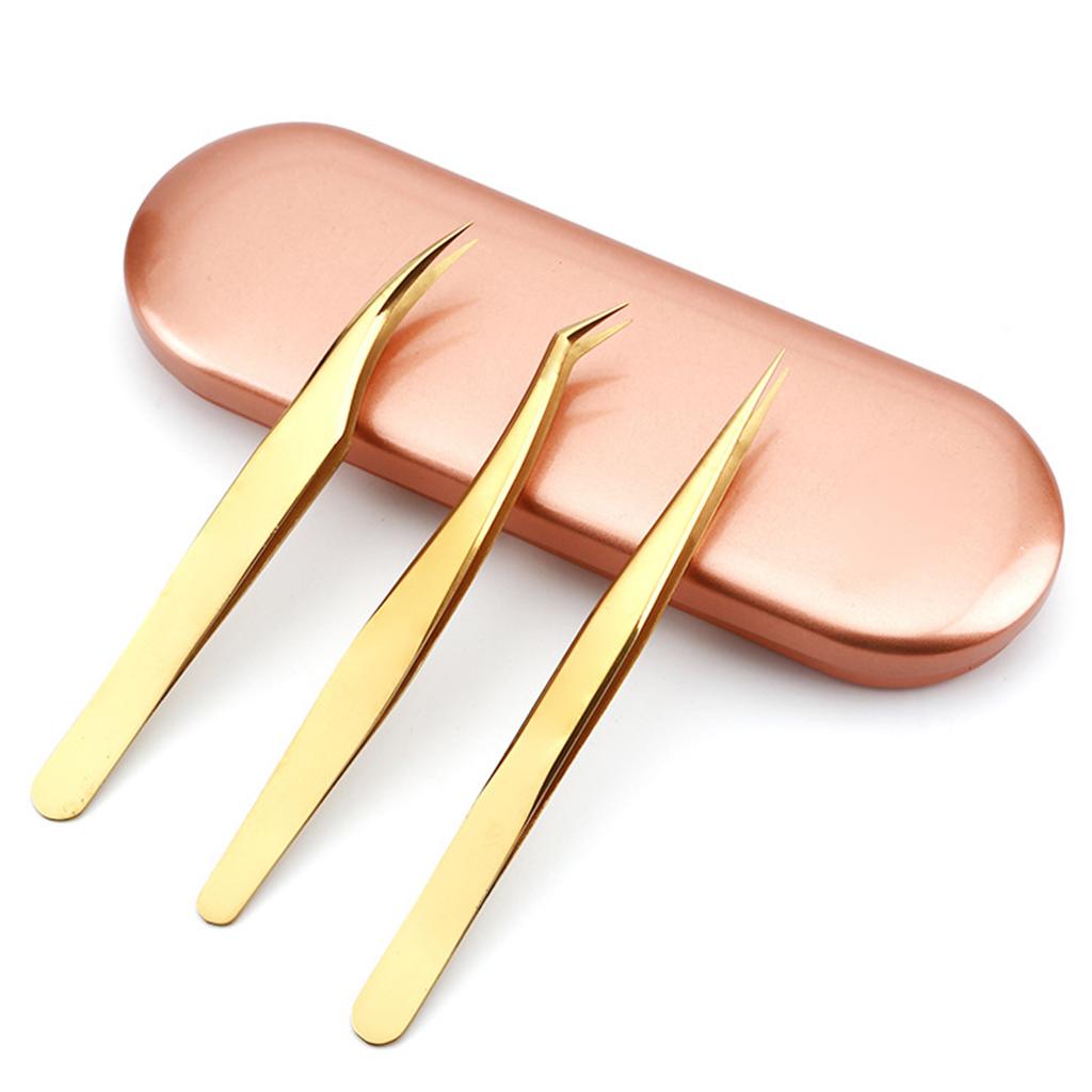 Stainless Steel False Eyelashes Tweezer Multi-purpose Makeup Tweezer for Easy Lash Application and Removal