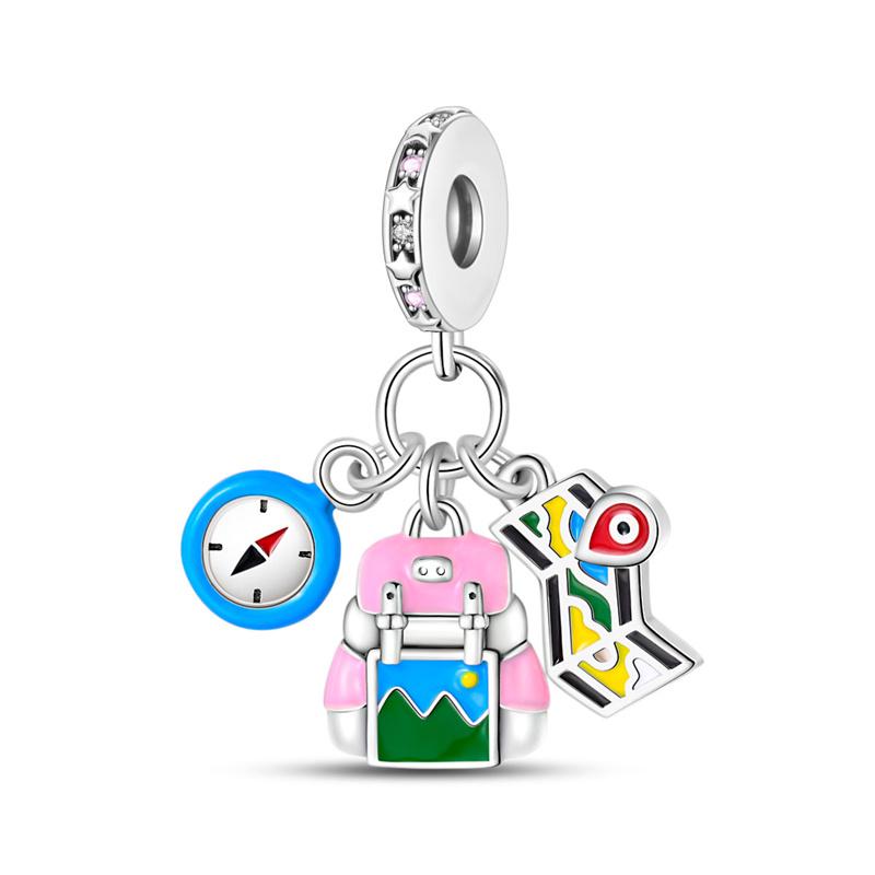 New In Copper-Plated Art Tour Camera Jeep Pendant Fit Panora Bracelet&Bangle Diy Beads For Women Birthday Fine Jewelry Gift