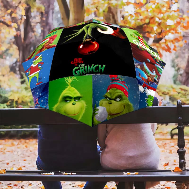 Grinch Christmas Automatic Umbrella - Suitable Travel Outdoor Portable Umbrella Birthday Gift Daily Essentials