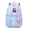Korean Style School Backpack Teenagers Large Capacity Nylon Bookbag With Padded Straps Cartoon Print Unisex Student Bag