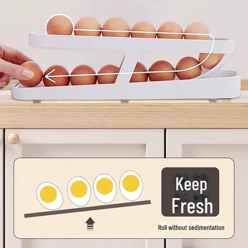 Egg Rolling Dispenser for Refrigerators - Egg Tray Storage Rack
