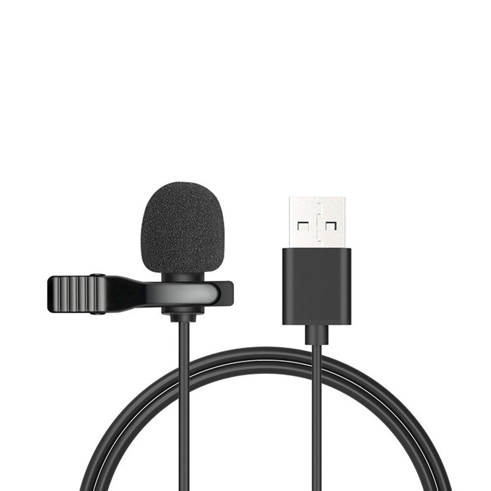 Buy KC Portable USB Mini Microphone 1.5m Lapel Lavalier Mic Clipon
