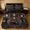Demon Slayer Kimetsu No Yaiba Pattern Bedding Quilt Set Quilt Cover Pillowcase Home Birthday Gift(1 * Duvet Cover + 2 * Pillowcase, Without Core)