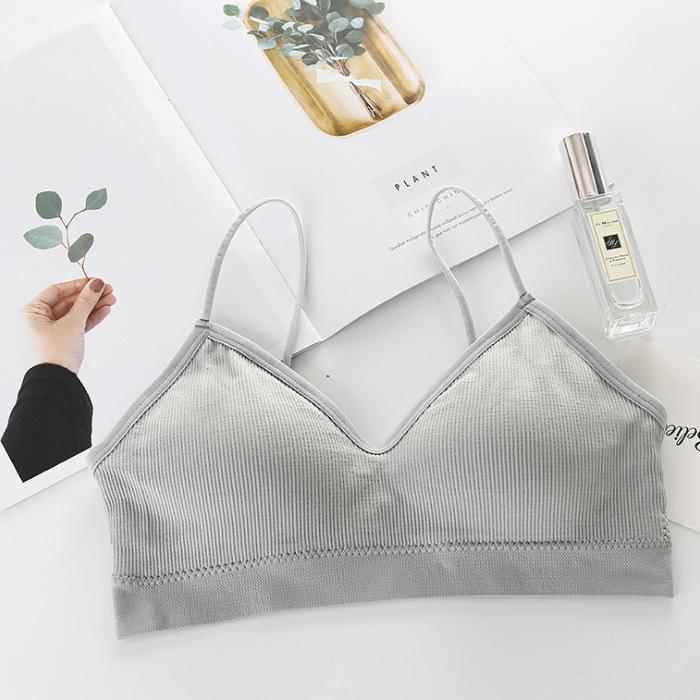 Strappy Seamless Women's Camisole Bandeau with Chest Pads