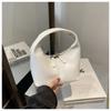 Small Bag Pu Leather Handbag Candy Color Crescent Bag Fashion Underarm Bag  Travel