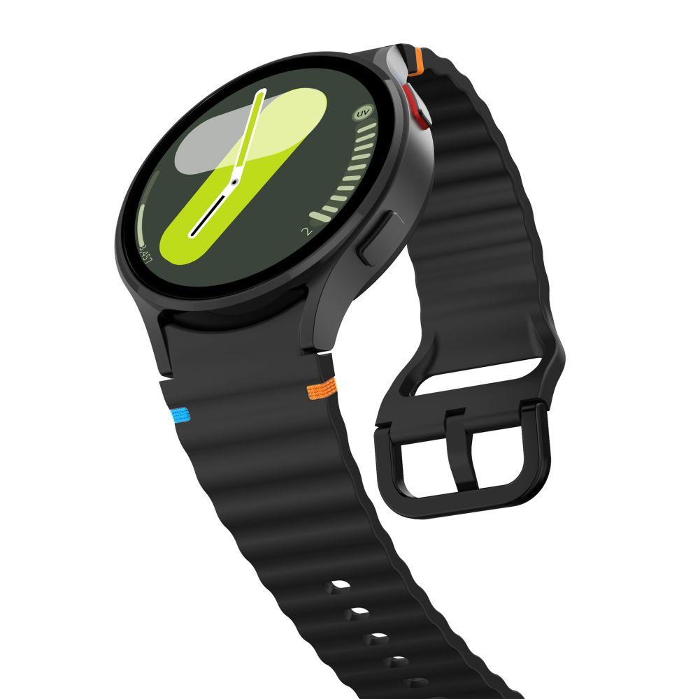 Tech-Protect Silikonové sportovní hodinky Samsung Galaxy Watch 4 / 5 / 5 Pro / 6 / 7 / Fe Black