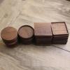 Engraved Wooden Tea & Coffee Coaster Set with Creative Insulation Pads and Trays