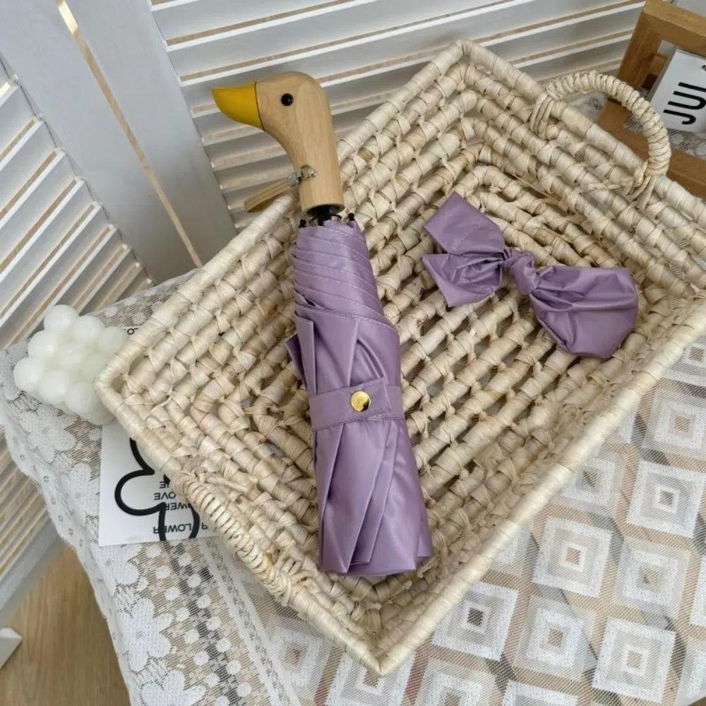 

INS Мультяшный Складной Зонт Двойного Назначения Ручной Зонт с Головой Утки Водонепроницаемый Защита от УФ-лучей Солнцезащитный Зонт от Солнца Дождевик IRON&8K фиолетовый