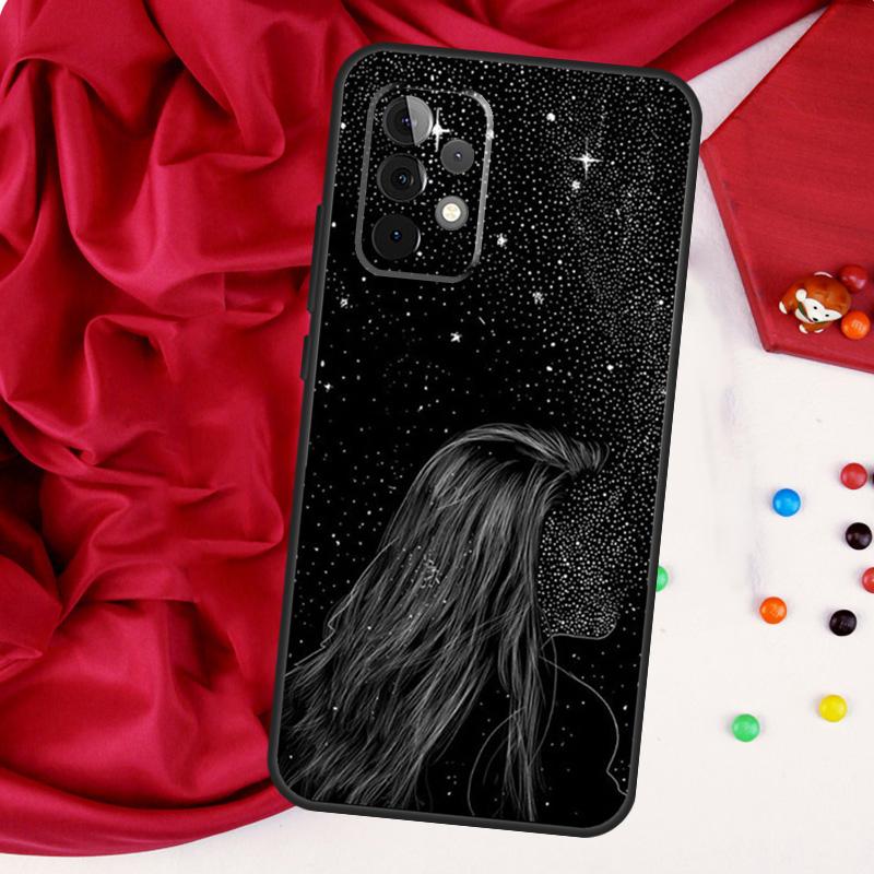 Black White Galaxys Aesthetic For Samsung Galaxy A15 A55 A53 A33 A35 A22 A32 A52 A54 A34 A14 A56 A36 A26 A16 A05 A06 Case