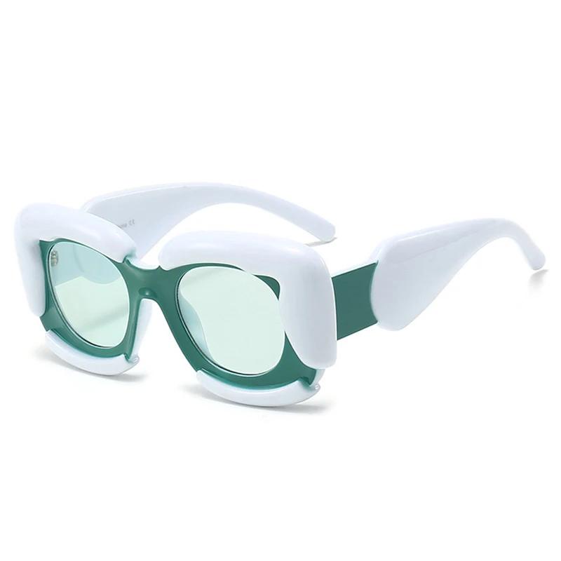 

SHAUNA, большие квадратные мужские уникальные солнцезащитные очки, модные двойные цветные женские очки UV400, женские уличные солнцезащитные очки