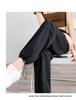 Women's Summer Ice Silk Blue Wide-Leg Mosquito-Proof Cuffed Casual Pants