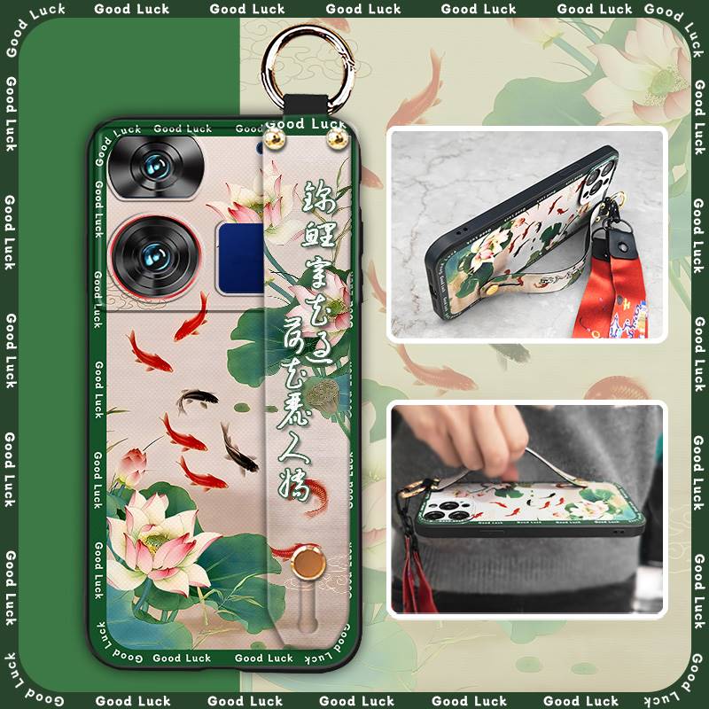 Lanyard Fashion Phone Case For ZTE Nubia Z60 Ultra For Mom Shockproof Protective Anti-knock Kickstand Chinese Style Ring