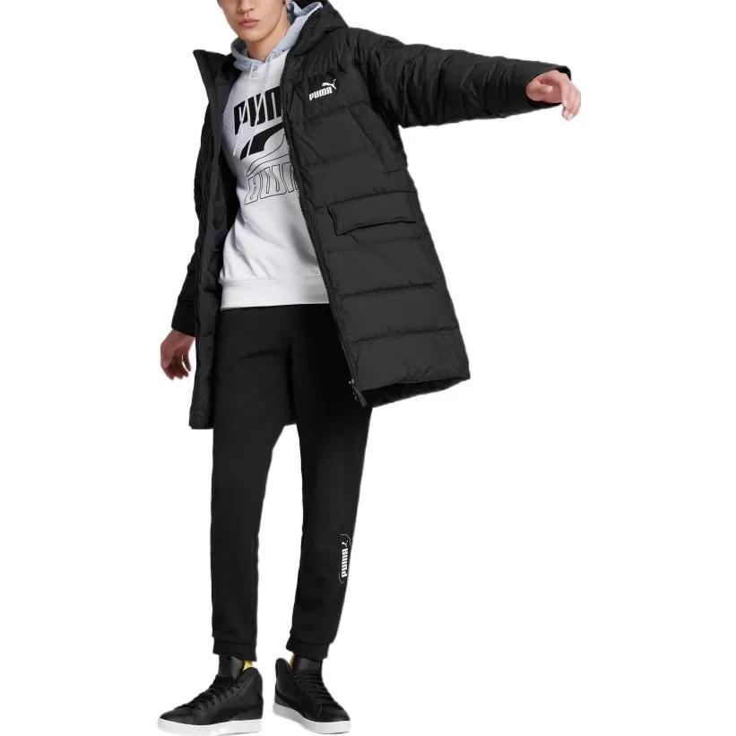 Puma Down Jackets Men's Black Hooded Moderate Down Coat (Unisex) Down Jackets 672437 01