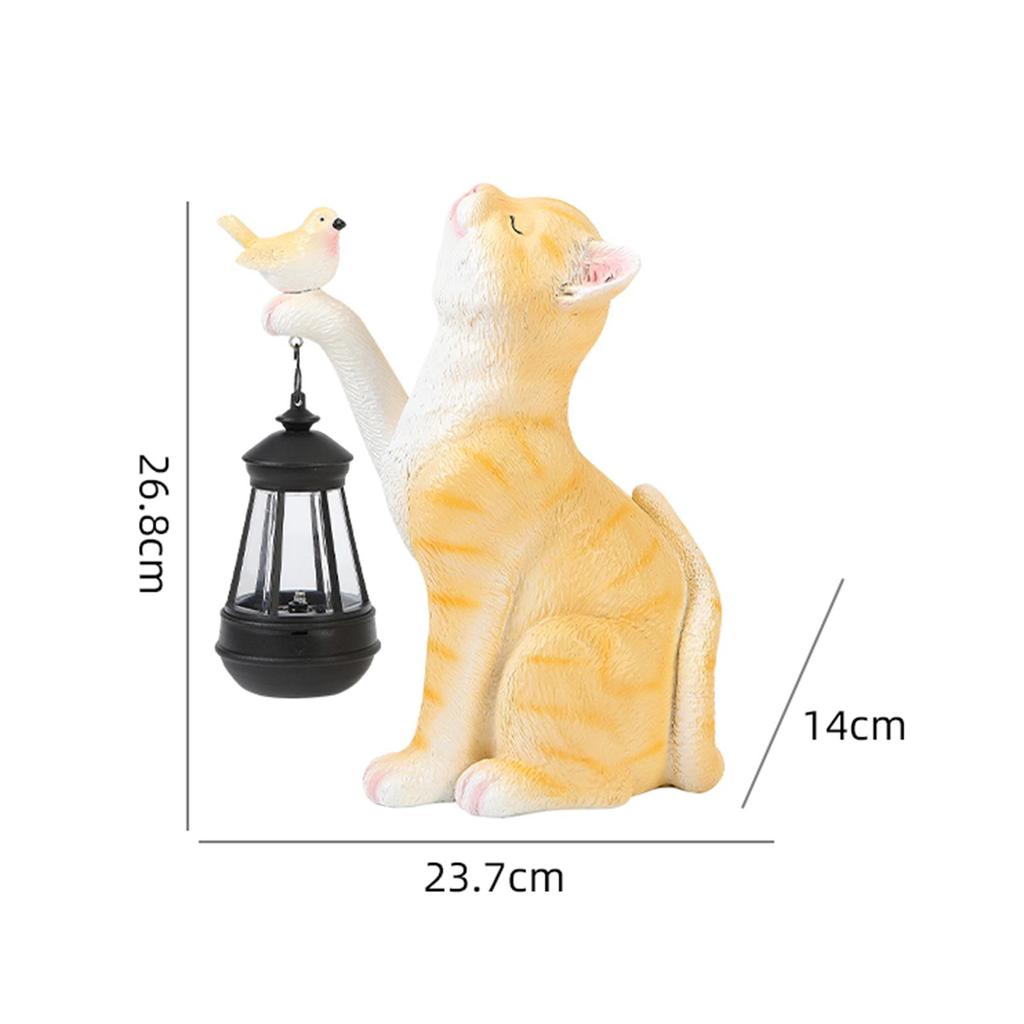 Cat Solar Light Gifts Crafts Modern with Solar Lantern Cat Outdoor Statue Cat Figurine for Garden Patio Yard Housewarming Gifts