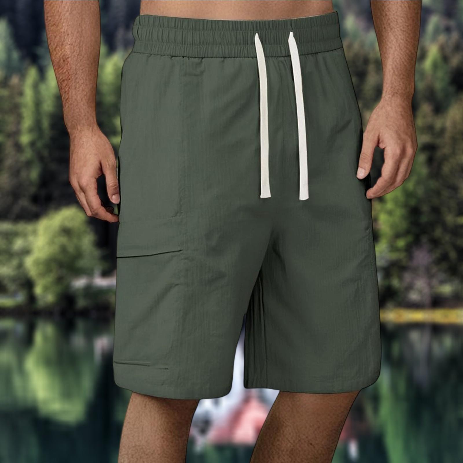 

Мужские летние быстросохнущие свободные фитнес-брюки, повседневные спортивные шорты, шорты для серфинга и пляжа, шорты до колена XXXL зелёный