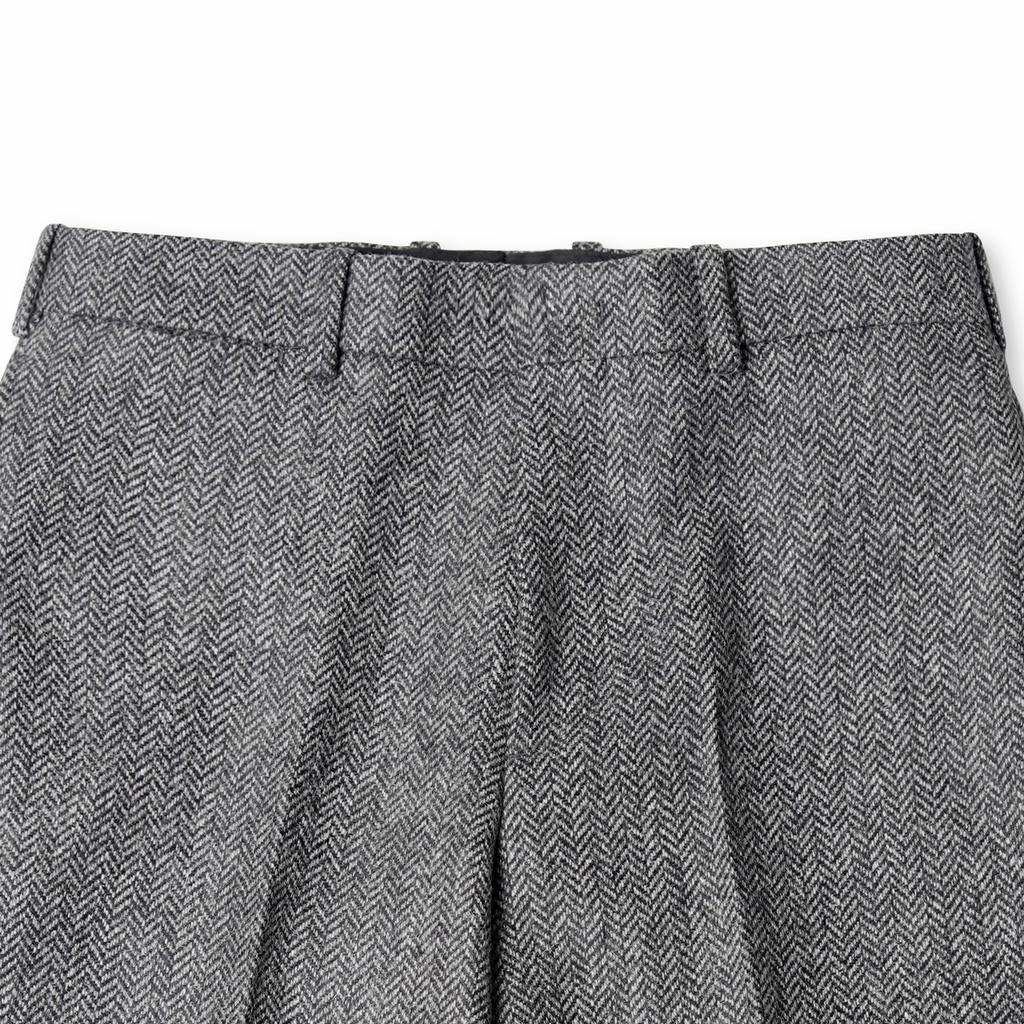 Bancheu Herringbone Tweed Wool Trousers - Grey