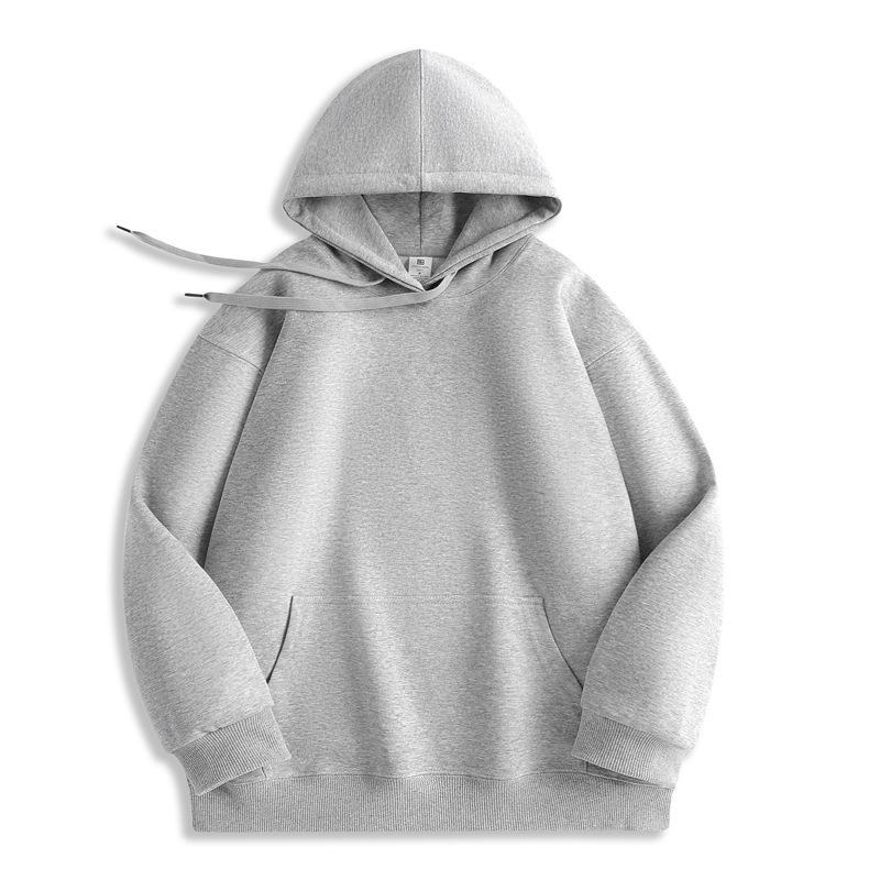 Men's Heavyweight Iron Gray Fleece Hoodie - Warm, Loose Fit for Autumn/Winter
