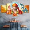 Spiritual Master Shirdi Sai Baba 5 Piece Five Panel Wall Canvas Print Modern Poster Picture Home Decor Gift For Him Her