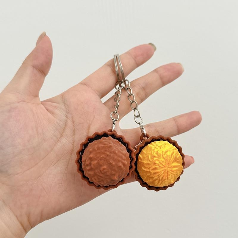 3D Printed Chocolate Keychains Clicker Fidget Keychain Hanging Pendant For Bag Button Keyring Bag Charms