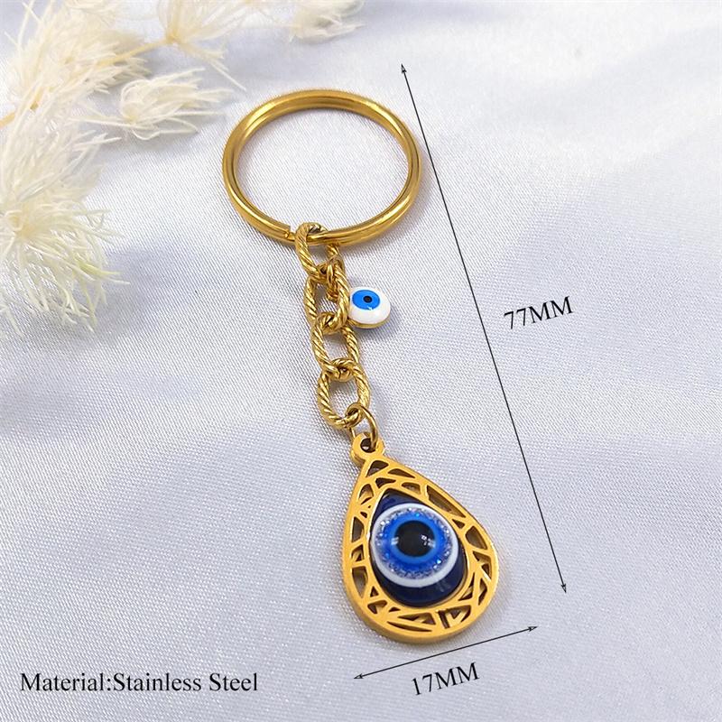Turkish Evil Eye Necklace Stainless Steel Silver Color Blue Lucky Eyes Water Drop Necklaces Jewelry Collier Femme N8366S01