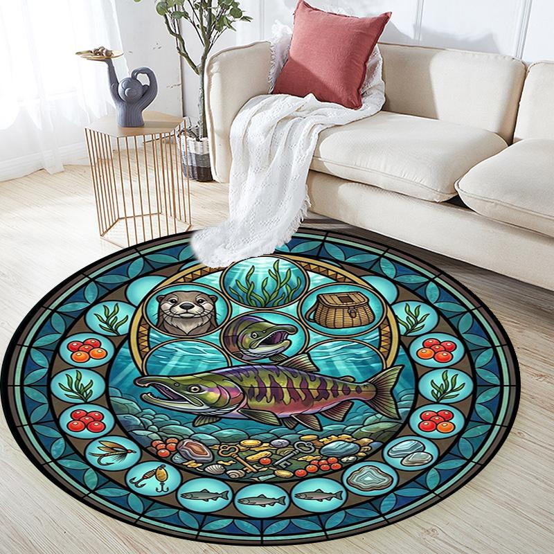 Festival Symbols Round Area Rug Under Office Chairs Bedroom Living Room Home Decor