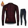 Long Sleeve Winter Cycling Clothing for Men, MTB Jersey, Thermal Fleece, Bib Pants Set, Triathlon, Spain