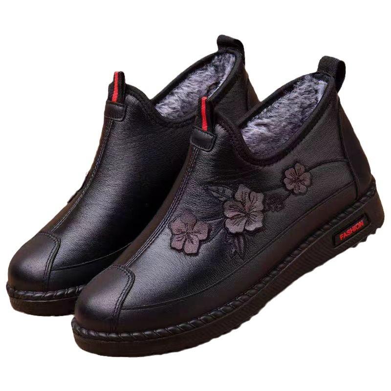 Nouvelles chaussures chaussures en tissu de velours d'hiver chaussures en coton pour femmes chaussures antidérapantes pour personnes âgées chaussures chaudes pour personnes âgées