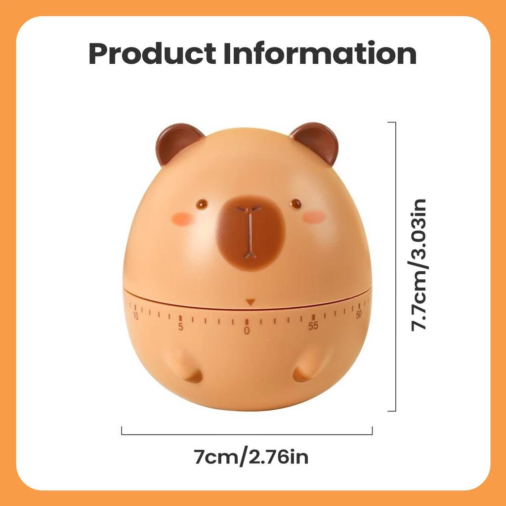 60-minute Capybara Mechanical Timer Cartoon Capybara Visual Timer Manual Countdown Timers For Kids Friends Students