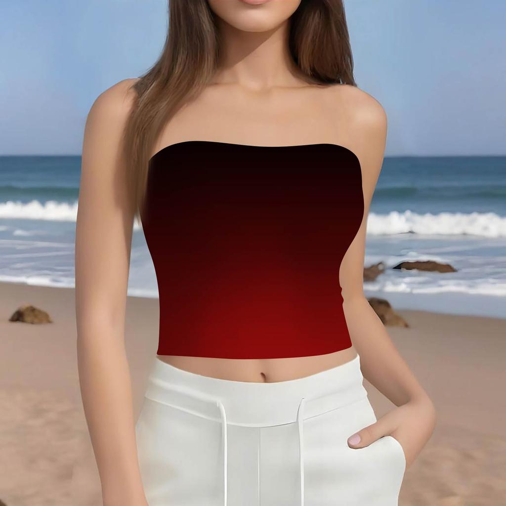 Crop topy pro ženy Sexy Cami tílko Letní trubkové Bez rukávů s potiskem Kamizolové tričko Vesta