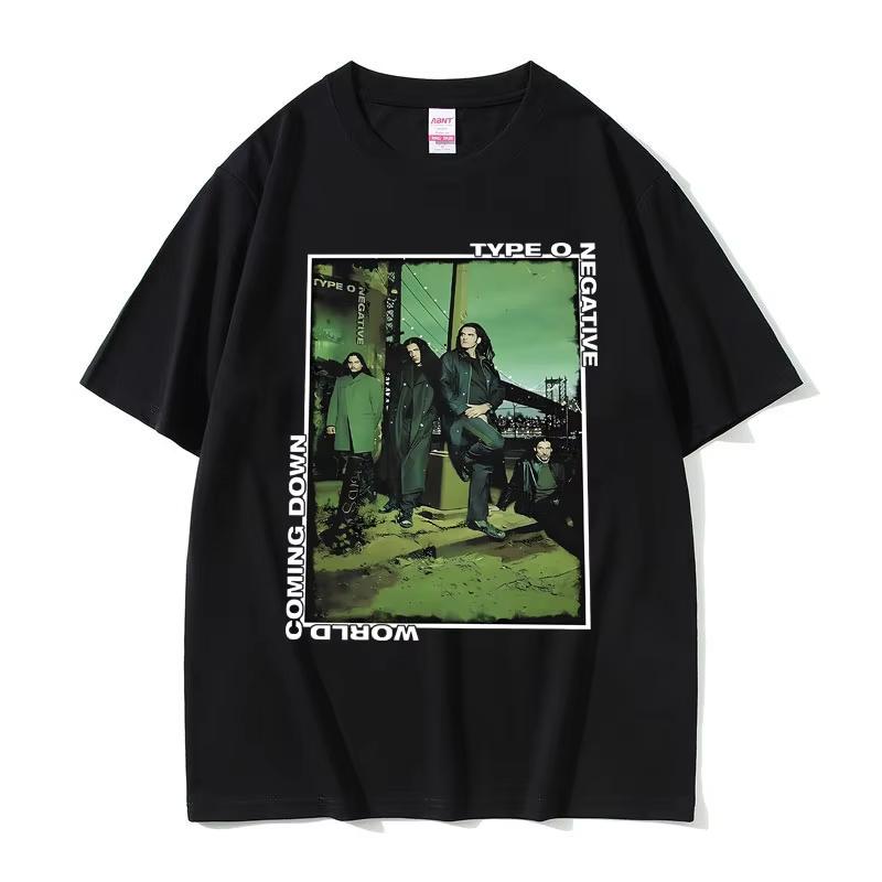 Rock Band Type O Negative Everything Dies World Coming Down Summer Fun Prints T Shirts Men Gothic Tshirt Men Oversized Tshirts