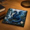 Set Creativo Drago Fantasy Kit Poke Art su Tessuto, Progetto Decorazione Stanza Tema Mitico 3D, Kit Creativo Senza Cuciture per Adulti, Decorazione Casa Fatta a Mano Stress