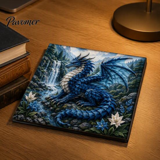 Set Creativo Drago Fantasy Kit Poke Art su Tessuto, Progetto Decorazione Stanza Tema Mitico 3D, Kit Creativo Senza Cuciture per Adulti, Decorazione Casa Fatta a Mano Stress