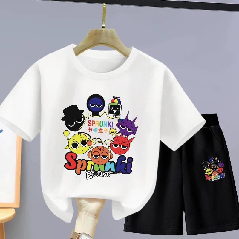 Summer 3D Print Child Ren's Set New Style Girls' Short Sleeves and Shorts Boys' Two-piece Set