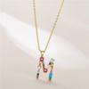 2021 Mixed Gemstone Inlaid Clavicle Necklace: 26-Letter Color-Preserving Electroplated Design for Women, Popular In Europe and America