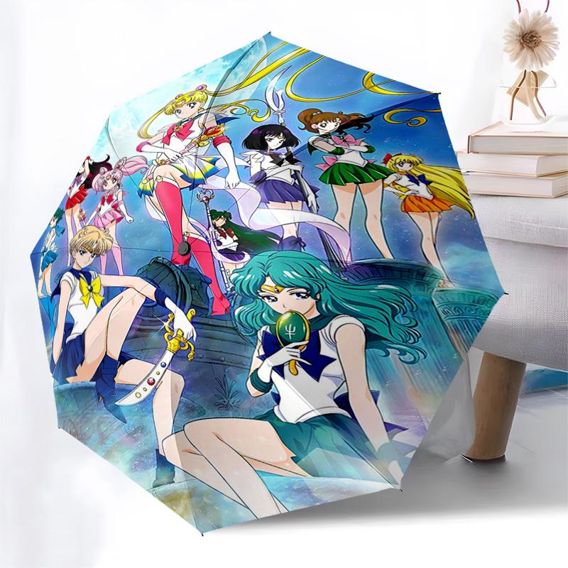 1pc Sailor Moon Inspired Umbrella Automatic Opening & Closing, Foldable Design, Ideal for Fans, Travelers, Everyday Use, Perfect Gift!M042
