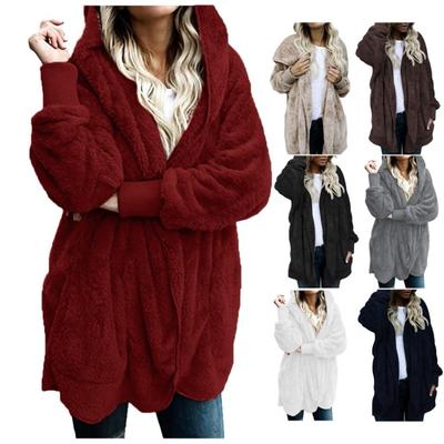 Winter Warm Women Coat Double Sided Velvet Hooded Jacket Ladies Cardigan Outwear