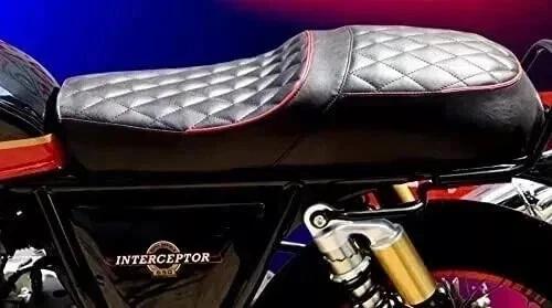 

Complete Seat Assembly Black With Red Piping Fits Enfield Interceptor 650