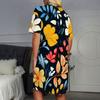 Casual Versatile Flower Short Sleeve Dress Fashion Loose Comfortable Casual Dresses