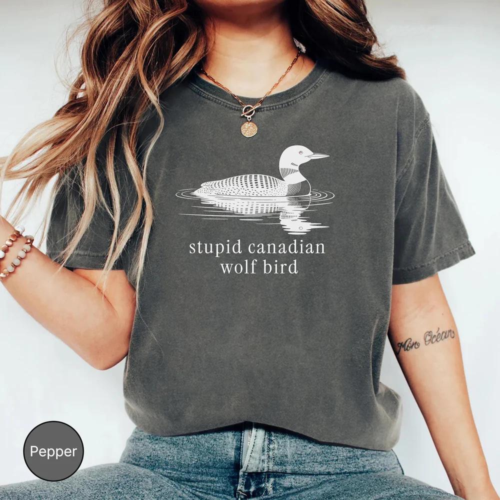 

2026 Summer Womens Wolf Bird Hollanov Hockey Print TShirt Unisex Cotton and Breathable Short Sleeve Oversized Loose Casual S