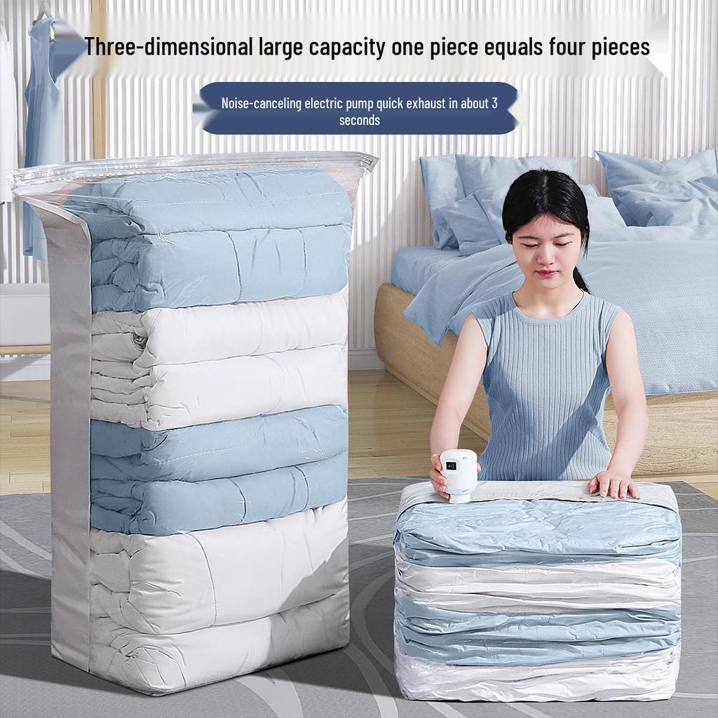 Vacuum Storage Bag with Electric Pump for Quilts, Clothes, and Down Jackets
