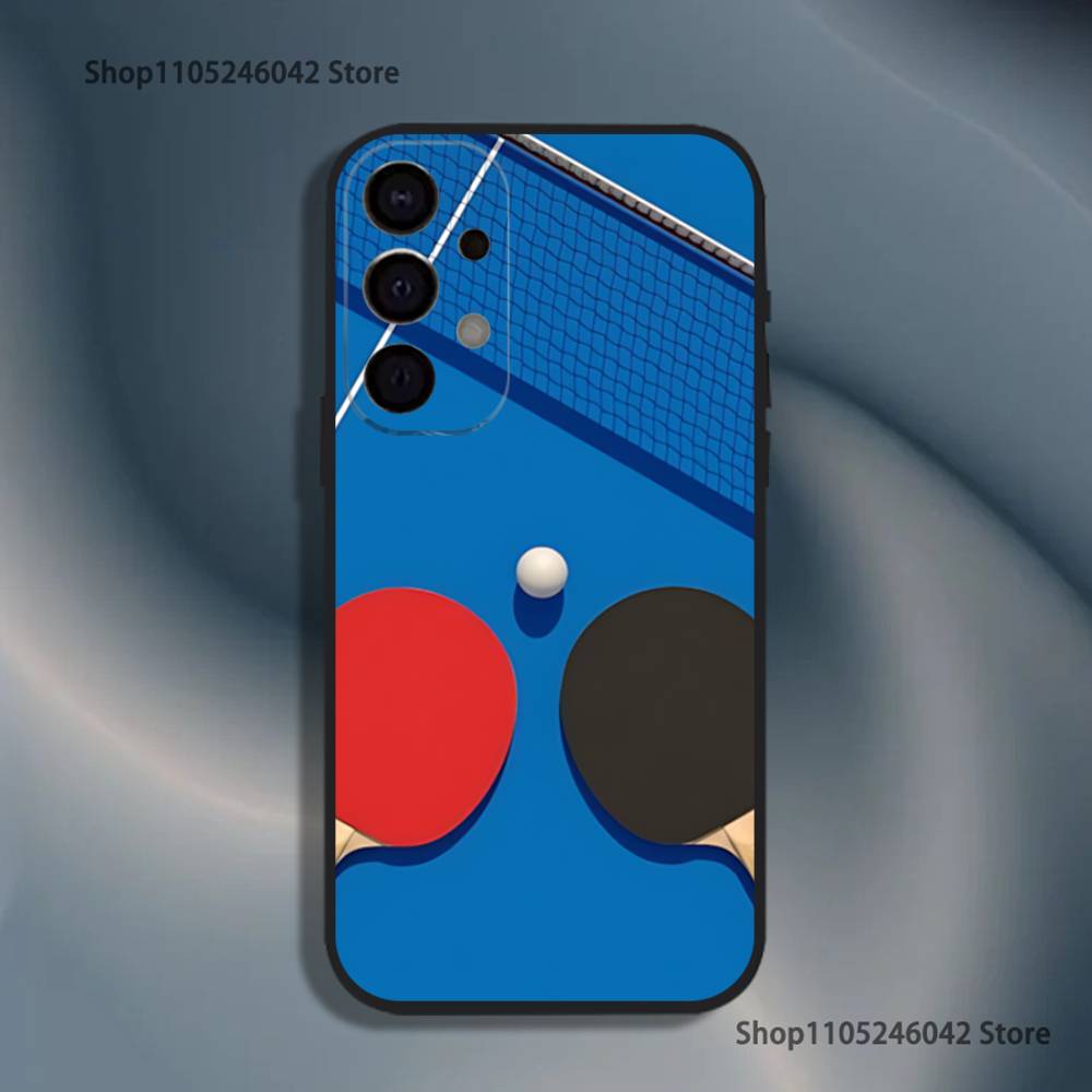 Table Tennis Racket Ping Pong Shockproof Phone Case For Samsung S25,S24,S21,S22,S23,S30,Ultra,S20,Plus,Fe,Lite,5G Black Cover