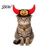 Pumpkin Applique Pet Hat Halloween Bat Hat, Red Horn Cat Funny Wings Felt for Cats Small And Medium Dogs