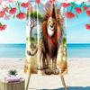 Vibrant Mane Jungle King Print Beach Towel, Quick Drying, Suitable for Travel, Outdoor Sports, Jogging, the Beach and Swimming, Gift