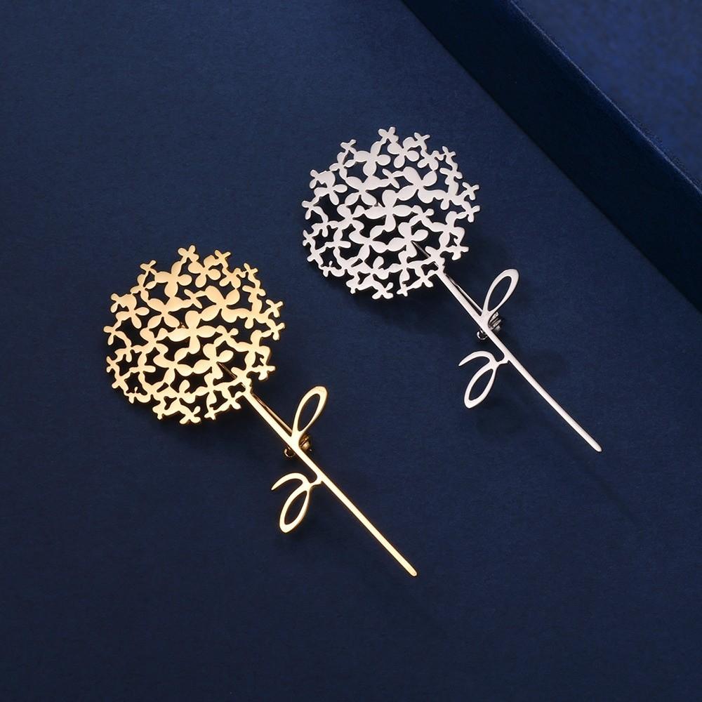 Hollow Dandelion Flower Brooch Metal Floral Brooch Pin Minimalist Lapel Pins Jewelry Accessories