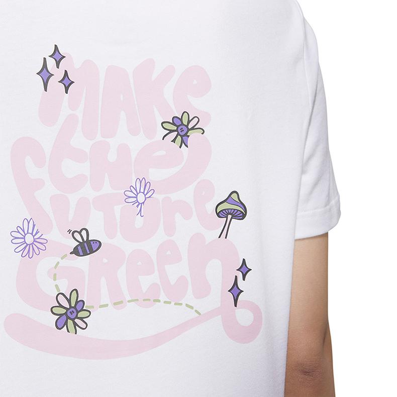 Adidas Neo Letter Print Casual Sport Breathable Short-Sleeve T-Shirt Women Tops White HS6836